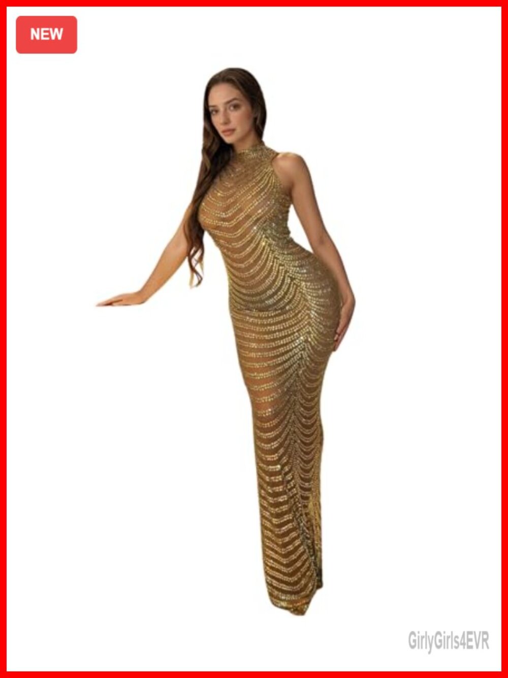 Rhinestone Embellished Velvet Bodycon Maxi Dress Sleeveless Party